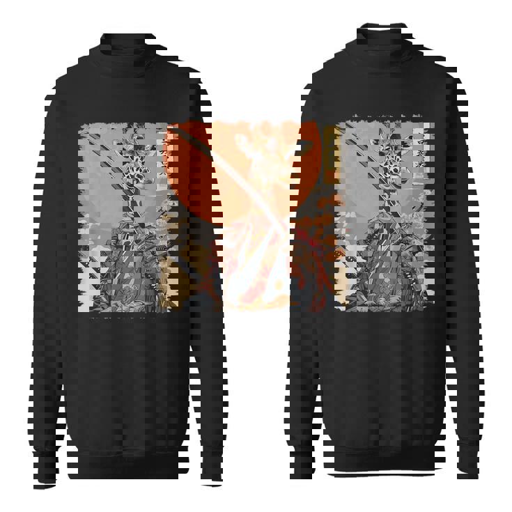 キリン 動物 日本美術 侍 浮世絵 スウェットシャツ