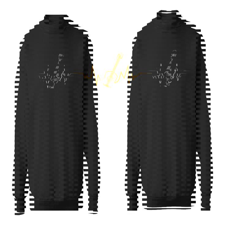 ギタリストのためのアコースティックギターハートビートデザインのクールな引用 スウェットシャツ