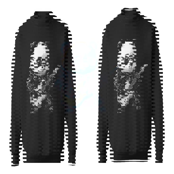 ギター ロック音楽を備えたヘビー ロック メタル パンダ スウェットシャツ