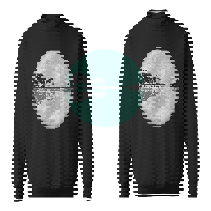 ギター 湖 反射 月 ギター ミュージシャン スウェットシャツ