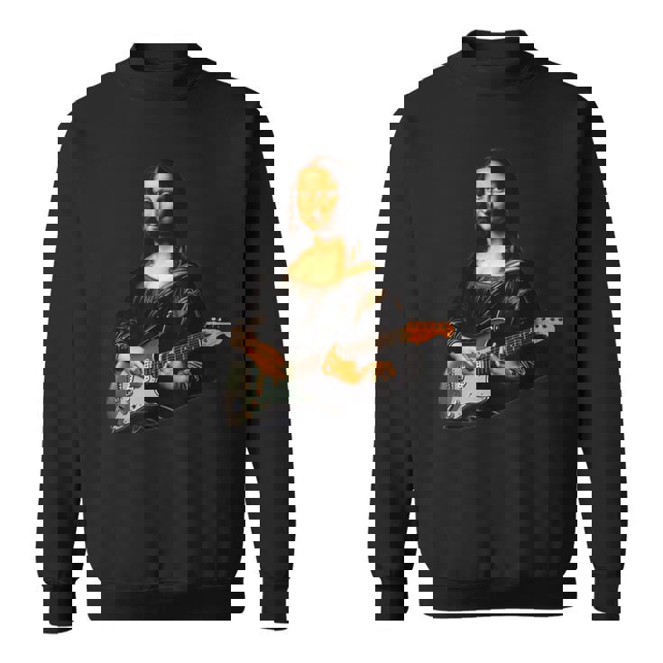 ギター 面白tシャツ モナリザ おもしろ ギタリスト 服 音楽 メンズ キッズ ネタ 服 軽音 楽器 エレキ スウェットシャツ