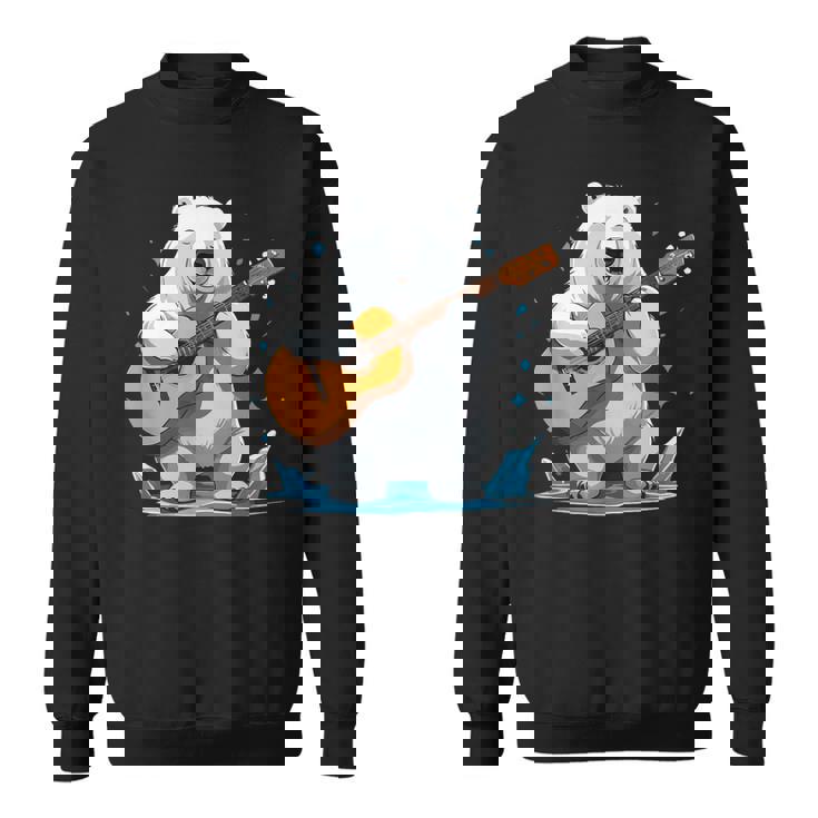 クマがアコースティックギターを弾くクマのギタリスト スウェットシャツ