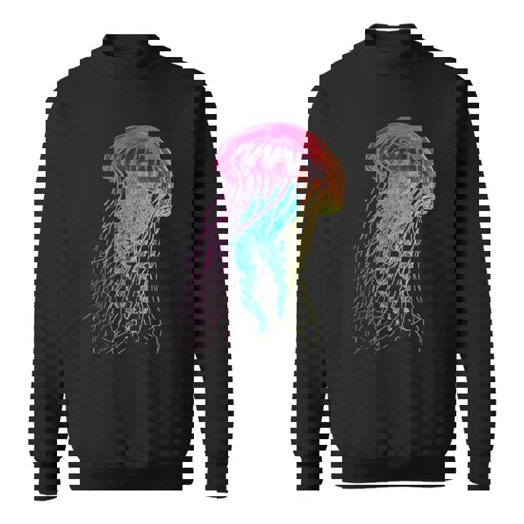 クラゲ カラフル ファンタジー 動物 アート グラフィック クラゲ スウェットシャツ