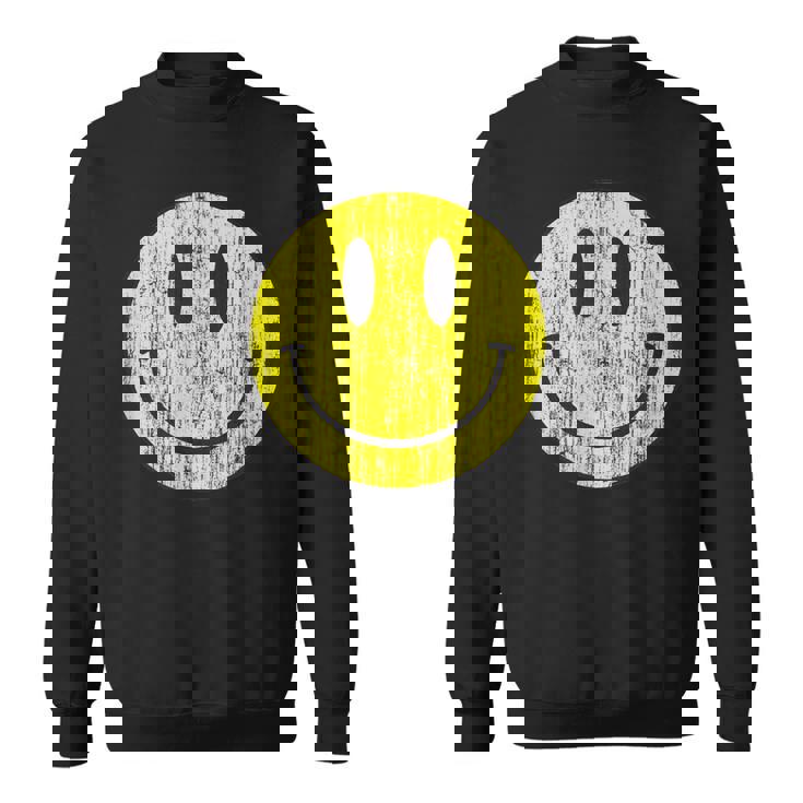 クラシック スマイリーシャツ アンティーク調 80年代風 アシッドハウス アイコン 顔文字 スウェットシャツ