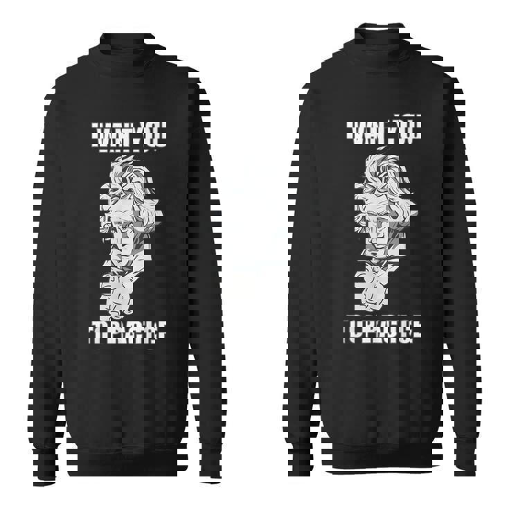 クラシック音楽 音楽家 ベートーヴェン ヴァイオリン ピアノ チェロ 練習 音楽好き おもしろ デザイン スウェットシャツ