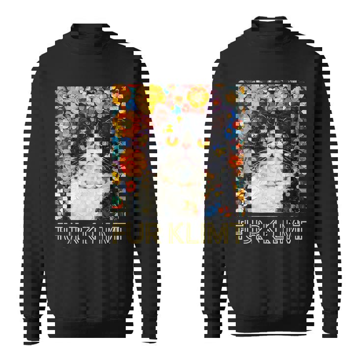 クリムト絵画の猫、猫好き、エキゾチックショートヘア、アーティスト スウェットシャツ