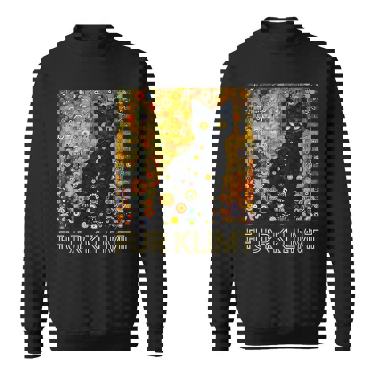 クリムト絵画の黒猫、猫好き、アーティスト美術学生 スウェットシャツ