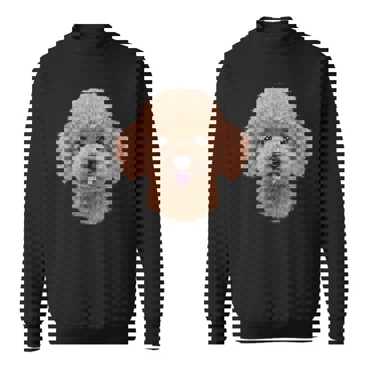 クリーム トイプードル 犬 いぬ 顔 スウェットシャツ