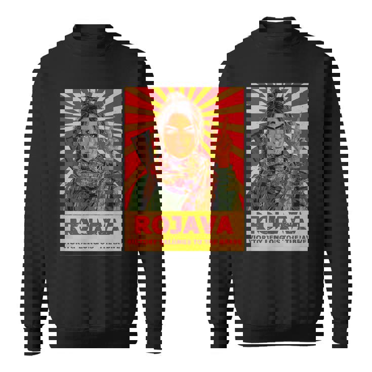 クルドのロジャバ クルディスタン 「勝利 」デザイン スウェットシャツ