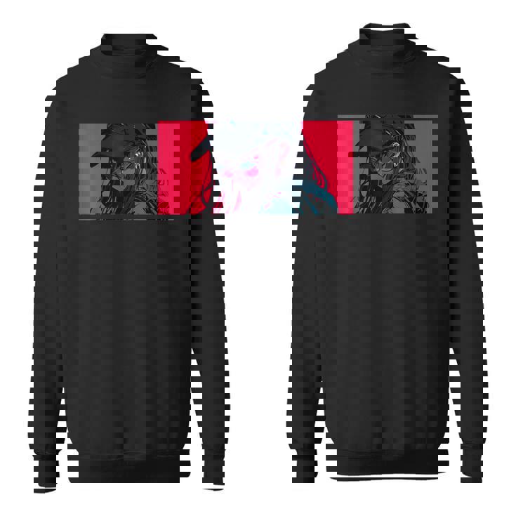 クールでかわいいアニメガールカラフルなデザインサングラス付き スウェットシャツ