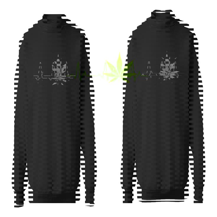 クールなマリファナリーフ ハートビート 面白い スモーキング ウィード ガンジャ ギフト スウェットシャツ