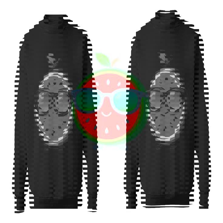 クールな漫画スイカサングラス付き スウェットシャツ