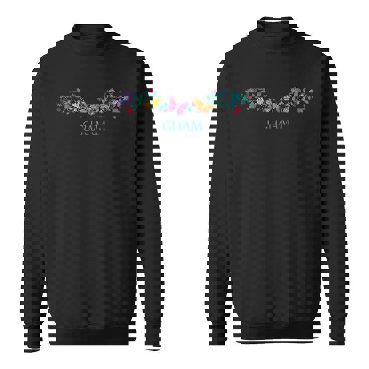 グアム お土産 蝶 花 グラフィック スウェットシャツ