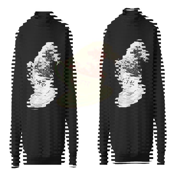 グレートウェーブ カフェラテ コーヒー カフェイン 神奈川 北斎 スウェットシャツ