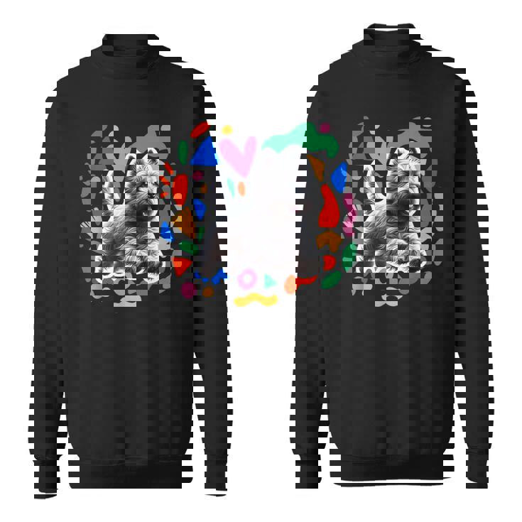 ケアンテリア カラフルなデザインの犬 スウェットシャツ