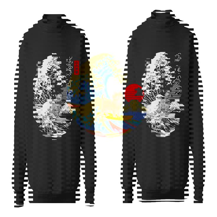 ケアンテリア 日本の神奈川波 サーフ 忠実な犬 スウェットシャツ