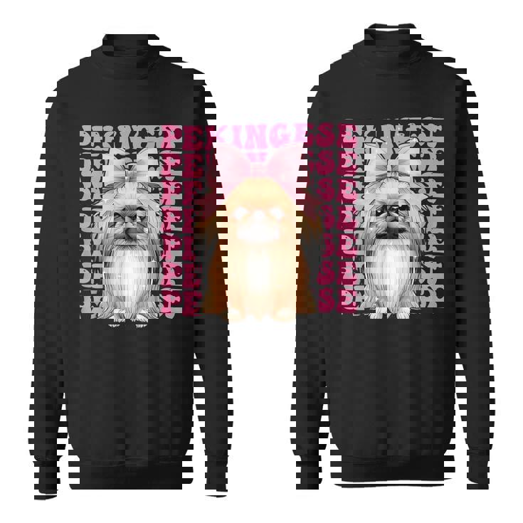 コケットボウ ペキニーズガール 犬 ママ 母の日 ピンク スウェットシャツ