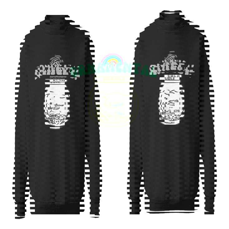 コットン オリジナル プリント ユーモア メダカ 鑑賞用 ロゴ スウェットシャツ