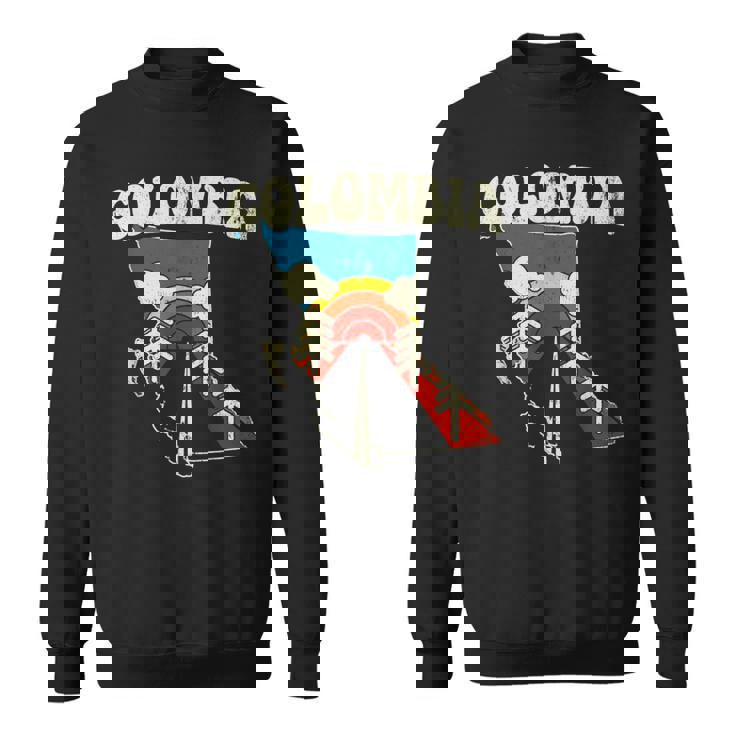 コロンビア ビンテージ コロンビアン カントリー レインボー レトロ 70年代地図 スウェットシャツ