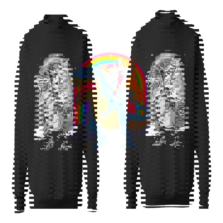 コーギー ユニコーン 恐竜 レックス キッズ ガールズ レインボー ギフト スウェットシャツ