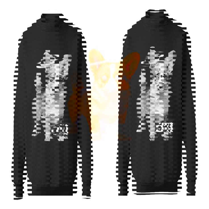 コーギー 天使 子犬 水彩 スウェットシャツ