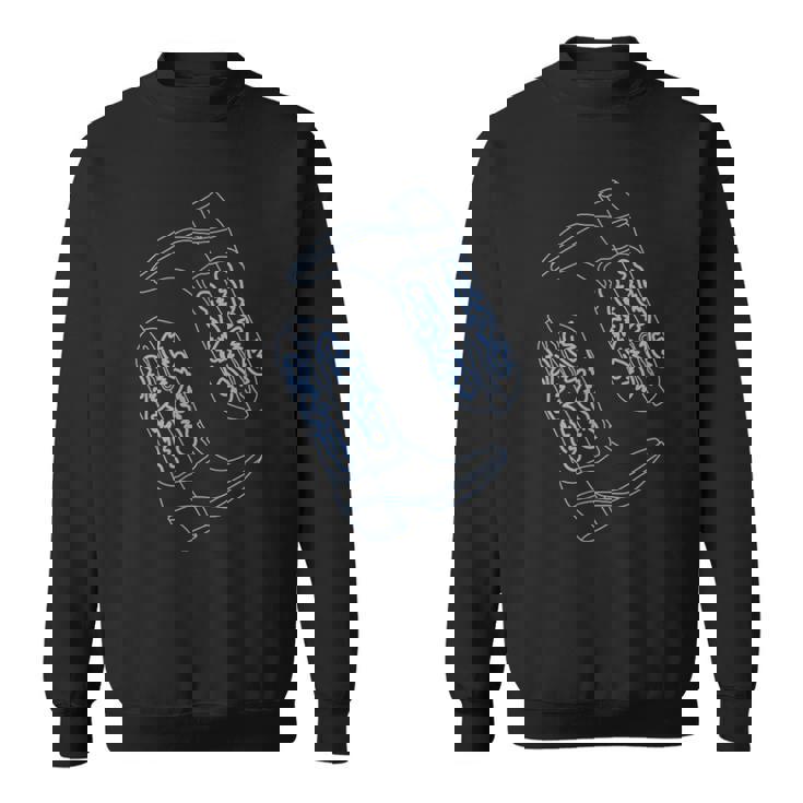 コースタル カウガール ブルー カウボーイブーツ コケット ウエスタン スウェットシャツ