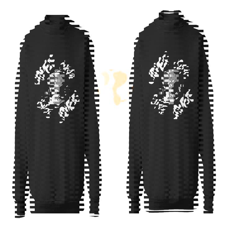 コーヒービーグル犬 スウェットシャツ