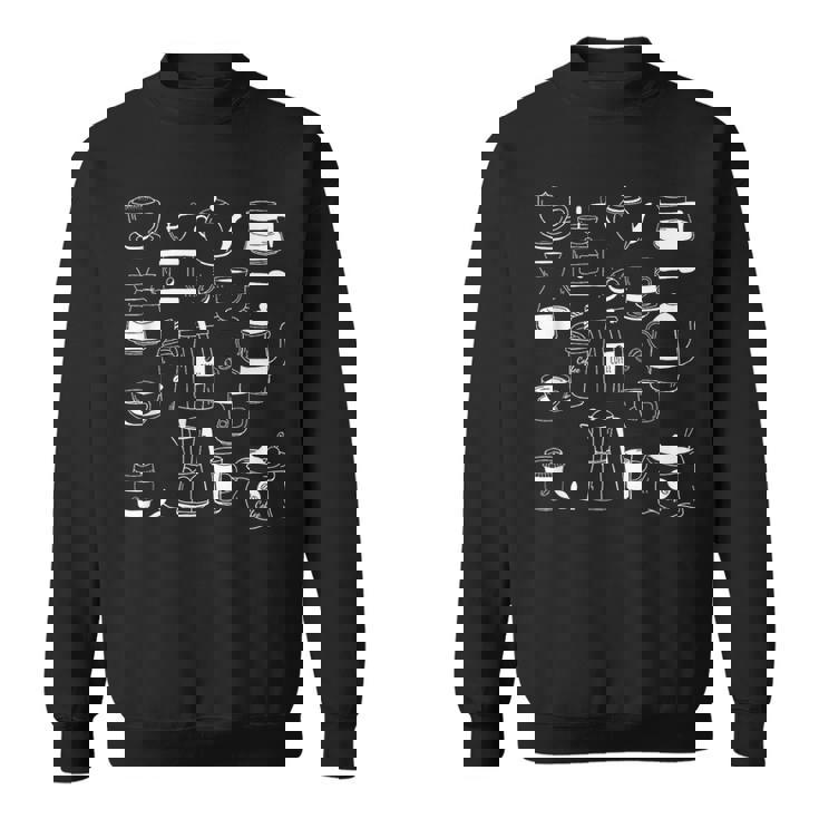 コーヒー柄 カフェイン エスプレッソ カプチーノ カフェインレス カフェ スウェットシャツ