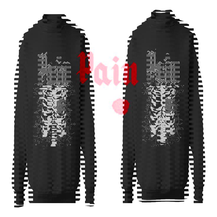 ゴシックスカルとバラ スウェットシャツ