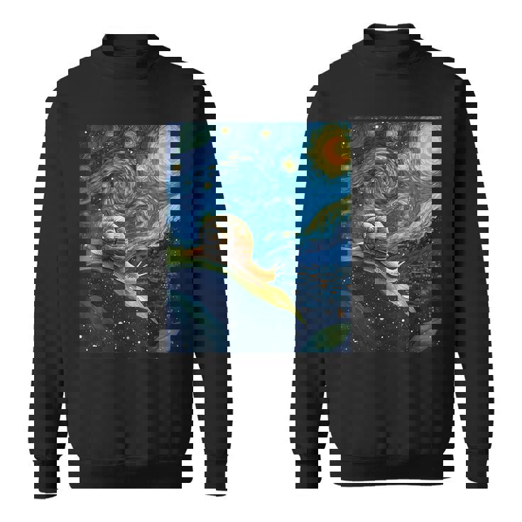 ゴッホの星空の夜のカタツムリスローモーバー動物愛好家 スウェットシャツ