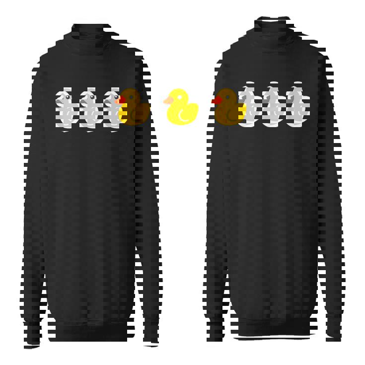 ゴムアヒル（3 スリー）黄色いアヒル お風呂のおもちゃ ラバーダック【ポップ イラスト】ゆるかわいい キャラクター スウェットシャツ