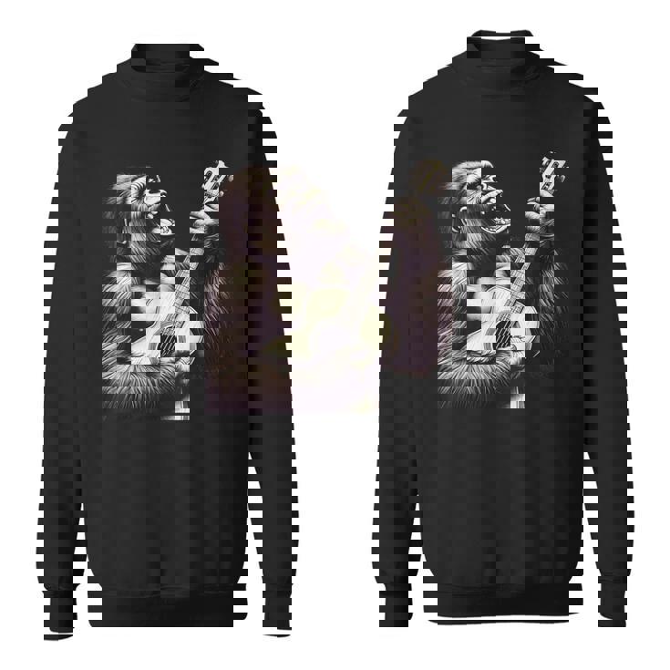 ゴリラ 演奏 ギター 面白い ロック 音楽 ギター ゴリラ スウェットシャツ