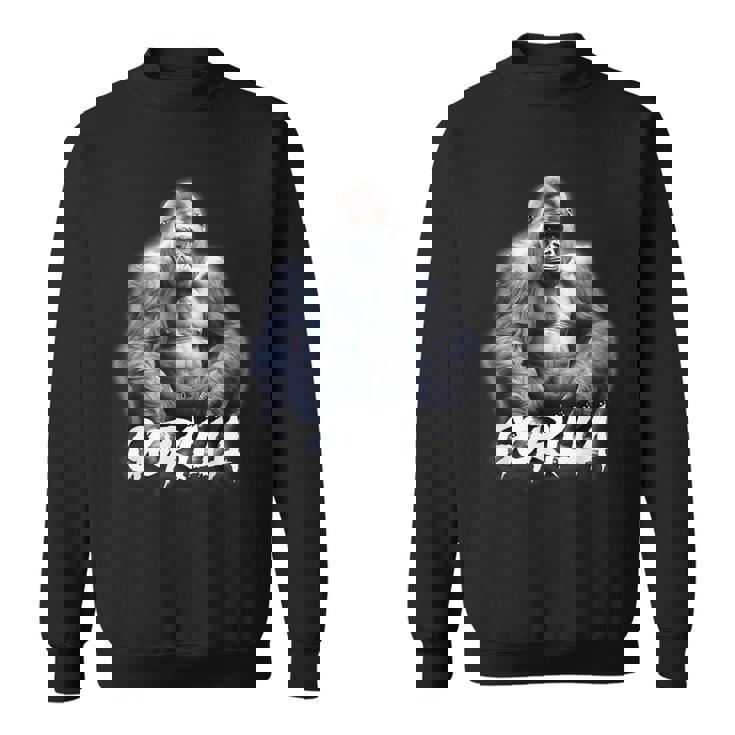 ゴリラ×シルバーバックゴリラ霊長類 スウェットシャツ