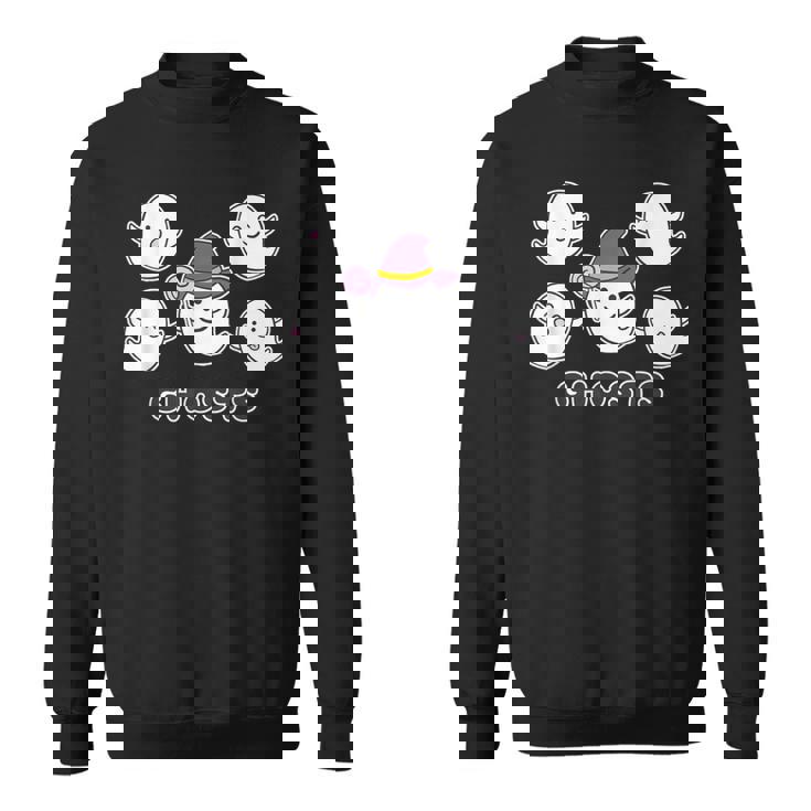 ゴースト！『おばけ 5ファイブ』【ゆるフレンズ】ハロウィンの まほうつかい お化け かわいいキャラクター イラスト スウェットシャツ