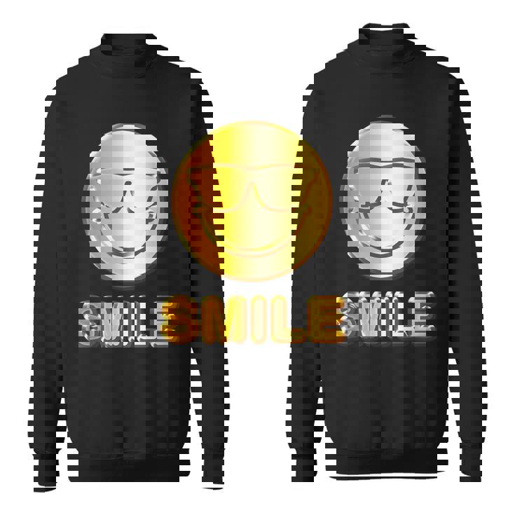 ゴールデン スマイル（フェイク ゴールド風）スマイリー フェイス ニコニコ 笑顔 サングラス 面白い 色 スウェットシャツ