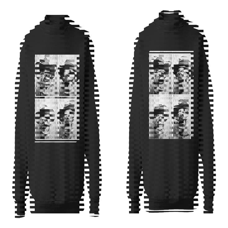 ゴールデンレトリバー カウボーイハット フォトブース セルフィー おもしろ犬 スウェットシャツ