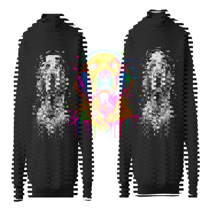 ゴールデンレトリバー 恋人 ポップアートカラー ファニー ゴールデンレトリバー スウェットシャツ