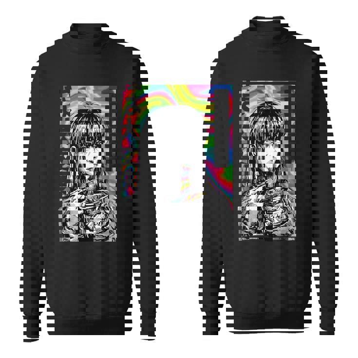 サイケデリック・ラーメン・アニメ・ガール マンガ・インスタント・ヌードル・ガール スウェットシャツ