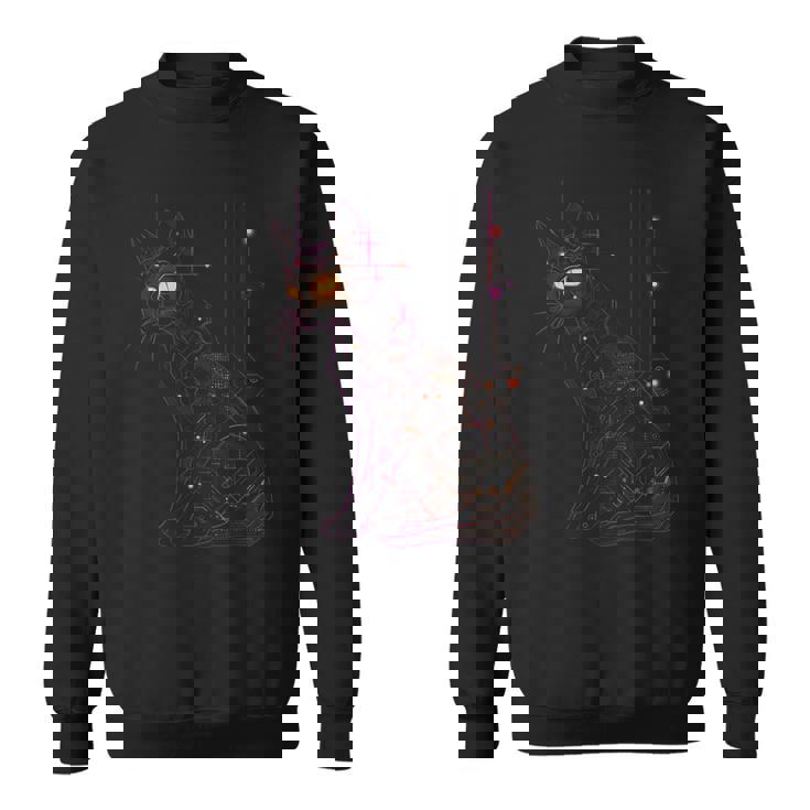サイバネティックな強化を施したビクトリア朝のゴシック サイバーパンク猫 スウェットシャツ