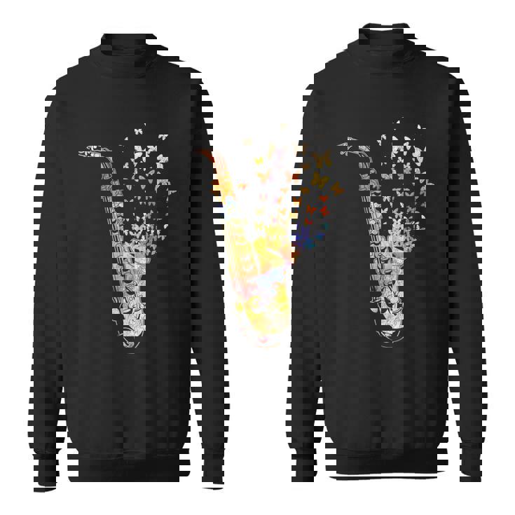 サクソフォニスト コロラド 蝶 音符 ジャズサックス スウェットシャツ