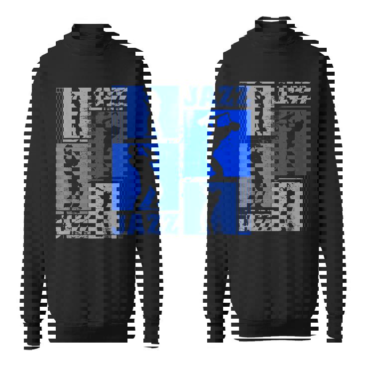 サクソフォーン奏者ジャズミュージシャンブルーミュージック スウェットシャツ