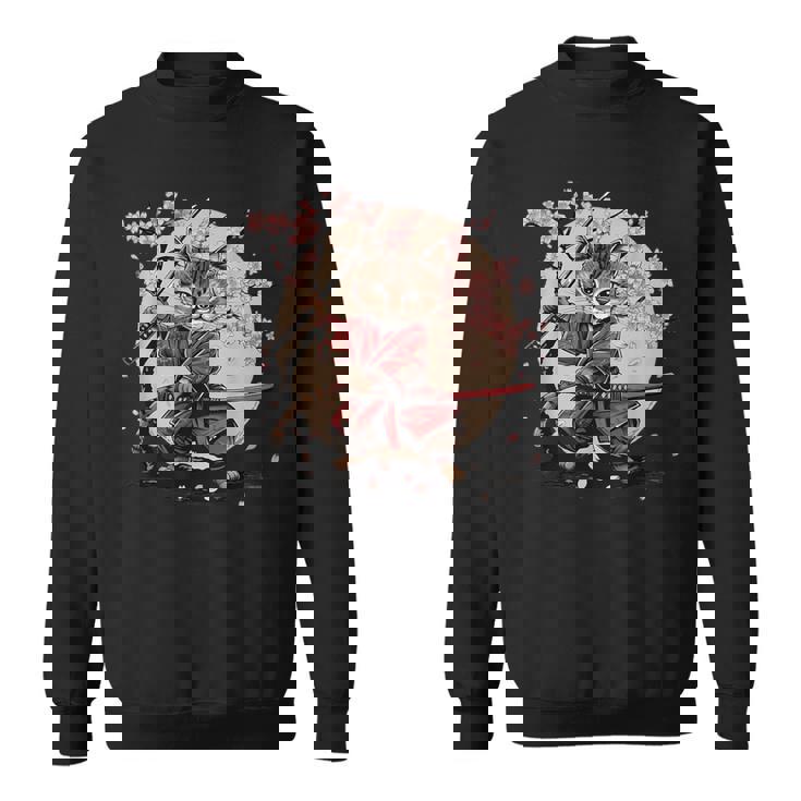 サムライキャット 日本戦士 サクラツリー 日本忍者 猫 スウェットシャツ