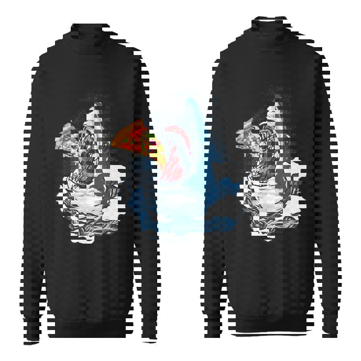 サメが食べるピザ サメグッズ ジョーズ スウェットシャツ