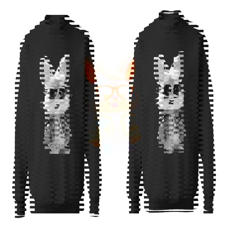 サングラスをかけたうさぎ 茶色のうさぎ かわいいうさぎ スウェットシャツ