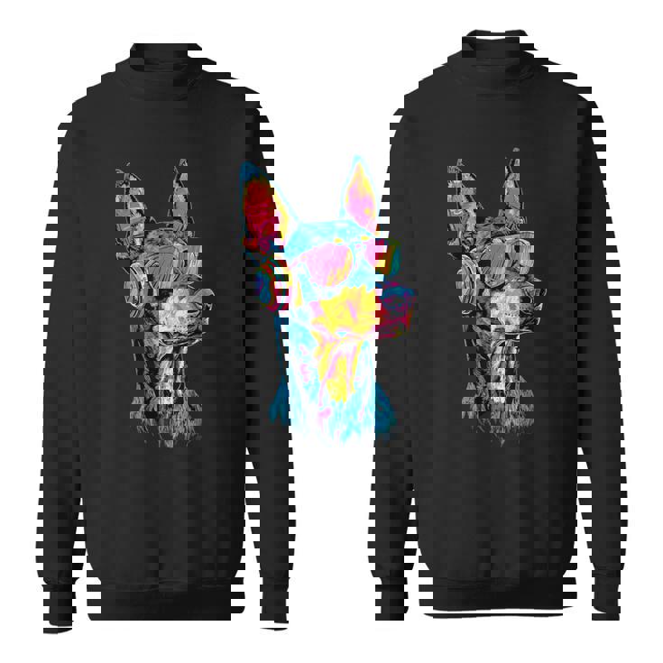 サングラスをかけたドーベルマン 犬のモチーフ 誇り高いドーベルマン スウェットシャツ