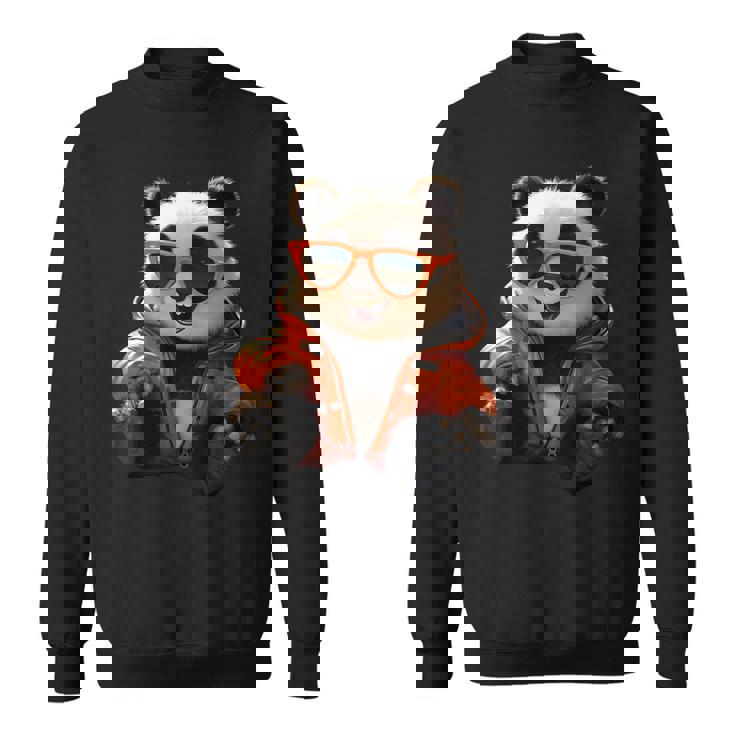 サングラスをかけたパンダベア動物の友人愛かわいいパンダベア スウェットシャツ