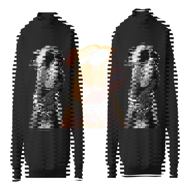 サングラスをかけたピットブル アメリカン・ピット・ブル・テリア スウェットシャツ