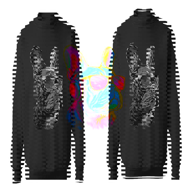 サングラスをかけたフレンチ・ブルドッグ ブルドッグ・マスティフ スウェットシャツ