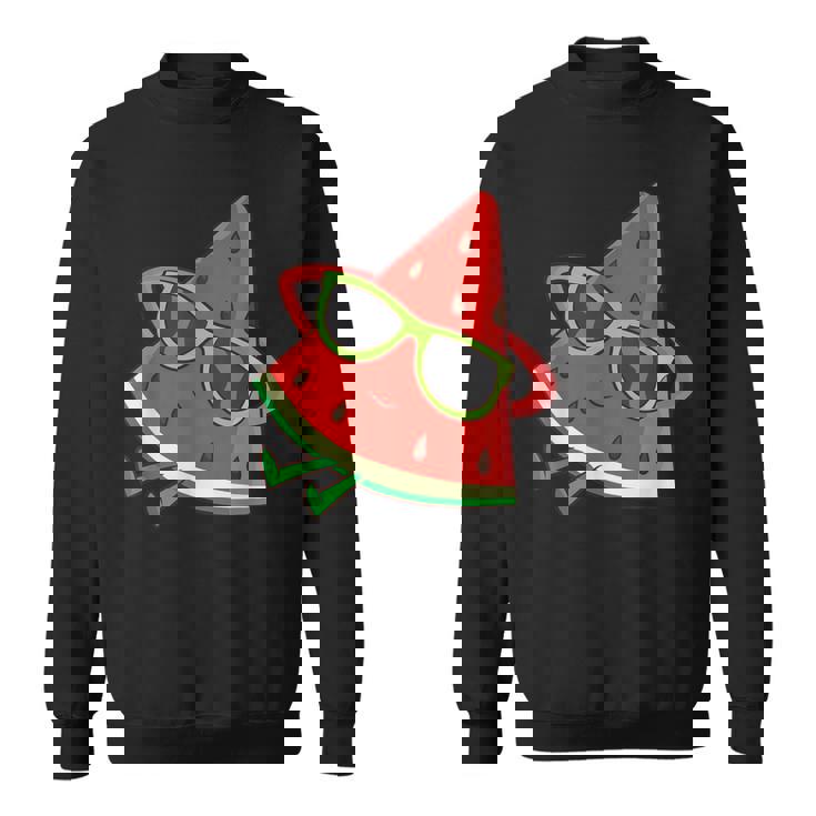 サングラス面白いスイカとスイカの夏のメロン スウェットシャツ