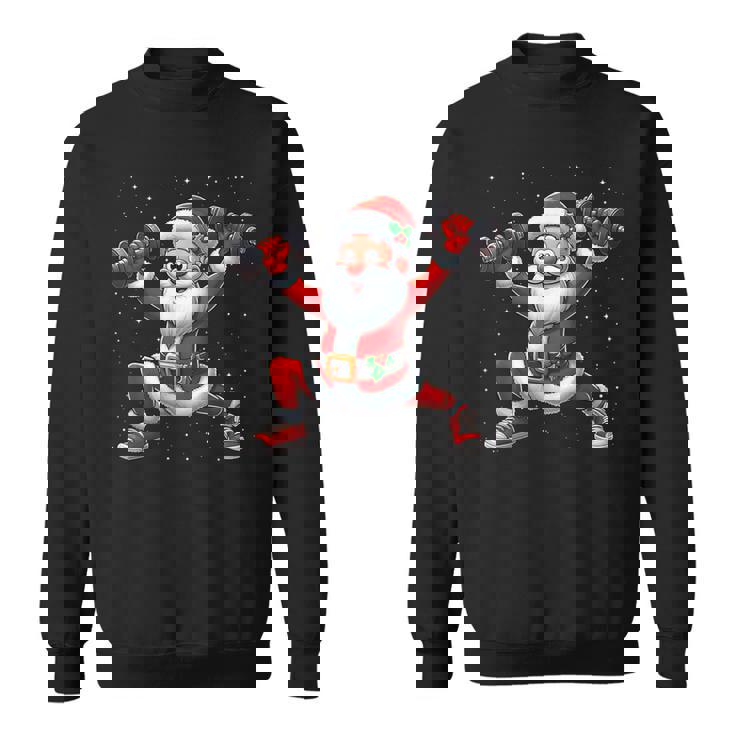 サンタ ウエイトリフティング ジム トレーニング クリスマス フィットネス スウェットシャツ